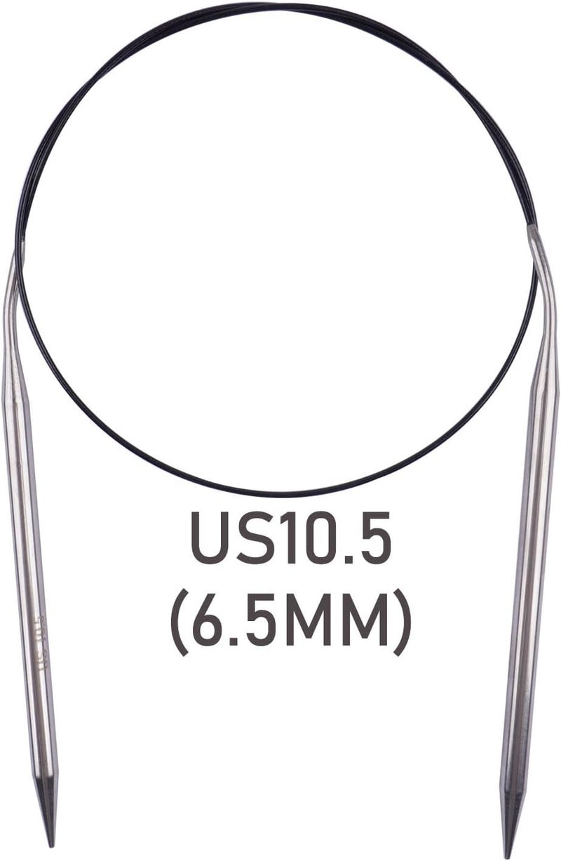 BsHooker Circular Knitting Needles 32inches/80cm,Size US 10.5(6.5mm) Stainless Steel Round Knitting Needles for Handmade Knitting DIY - Image 2